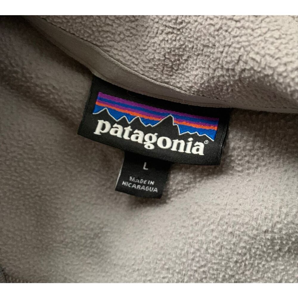 Patagonia Micro D Pullover 1/4 zip Grey Fleece SWEATER JACKET Men's sz L - Picture 2 of 6